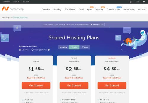 Namecheap Shared Hosting