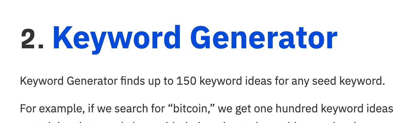 Excerpt from a blog post promoting Ahrefs' keyword generator tool