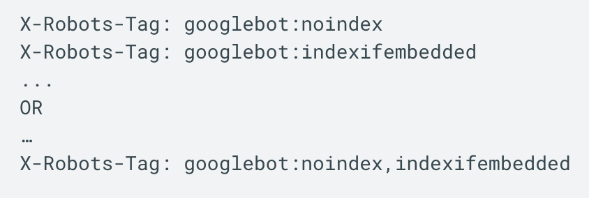 Google indexifembedded tag