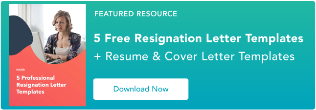 letter of resignation