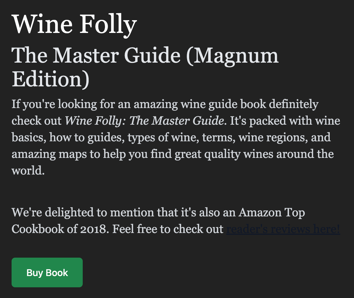 Short description of book;  below that, CTA encourage site visitor to purchase it