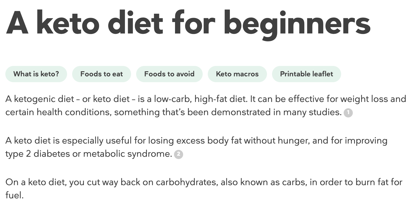 Excerpt from Doctor Diet's ketogenic diet guide