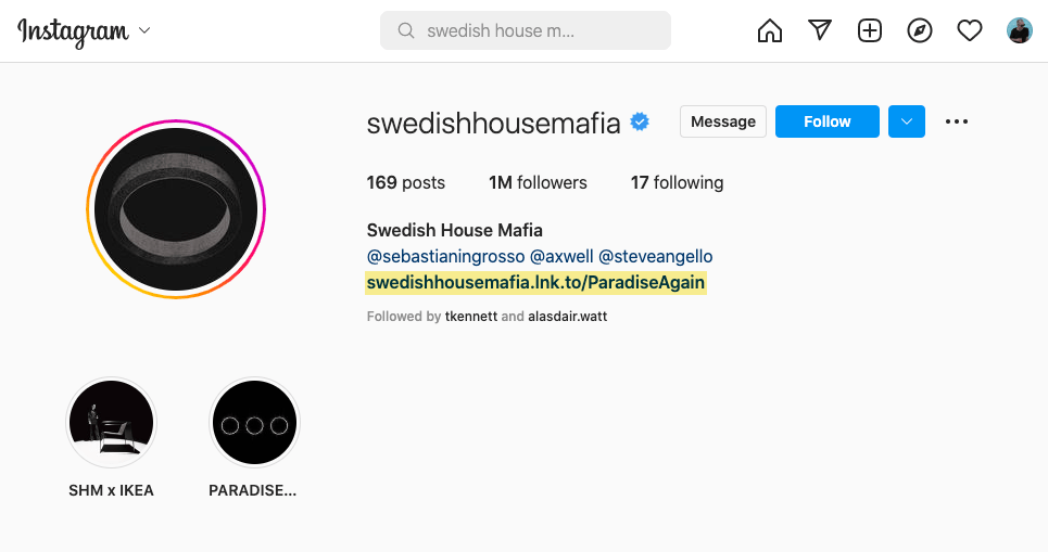 Linktree added to Instagram profile