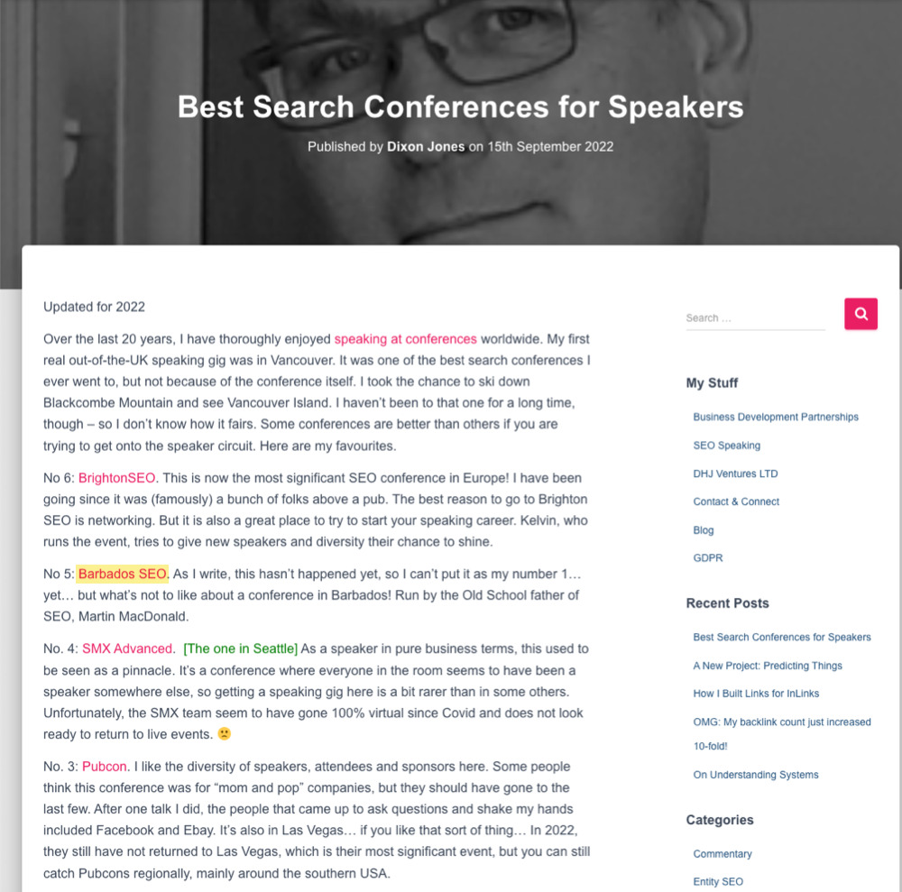 Backlink for an event