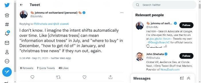 A tweet from John Mu. 