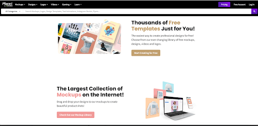 Placeit homepage