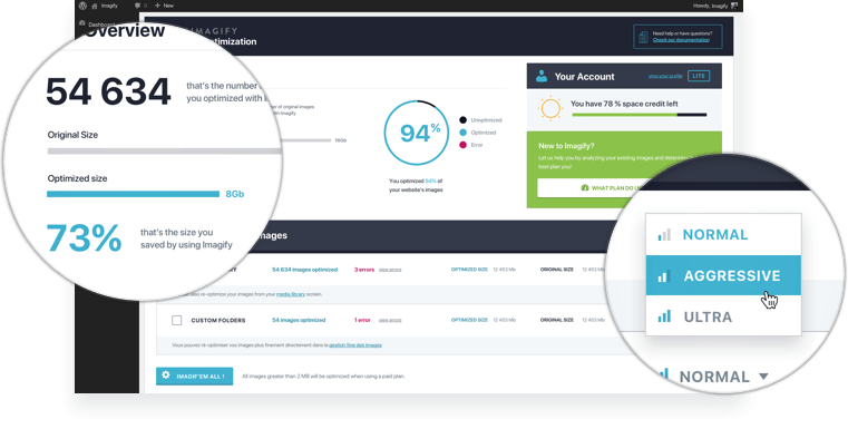 Imagify WordPress plugin screenshot
