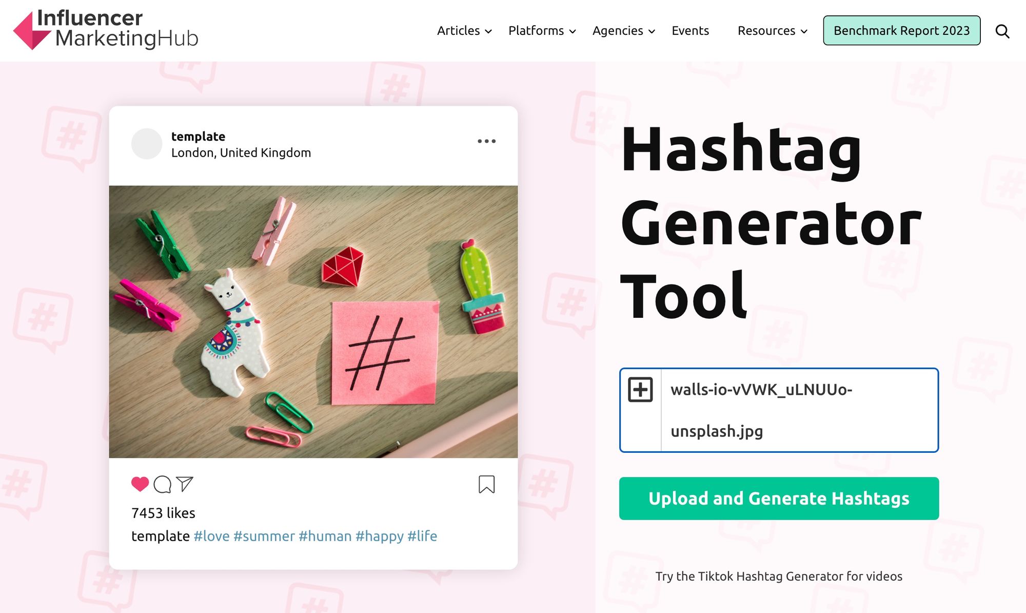 Free hashtag generator