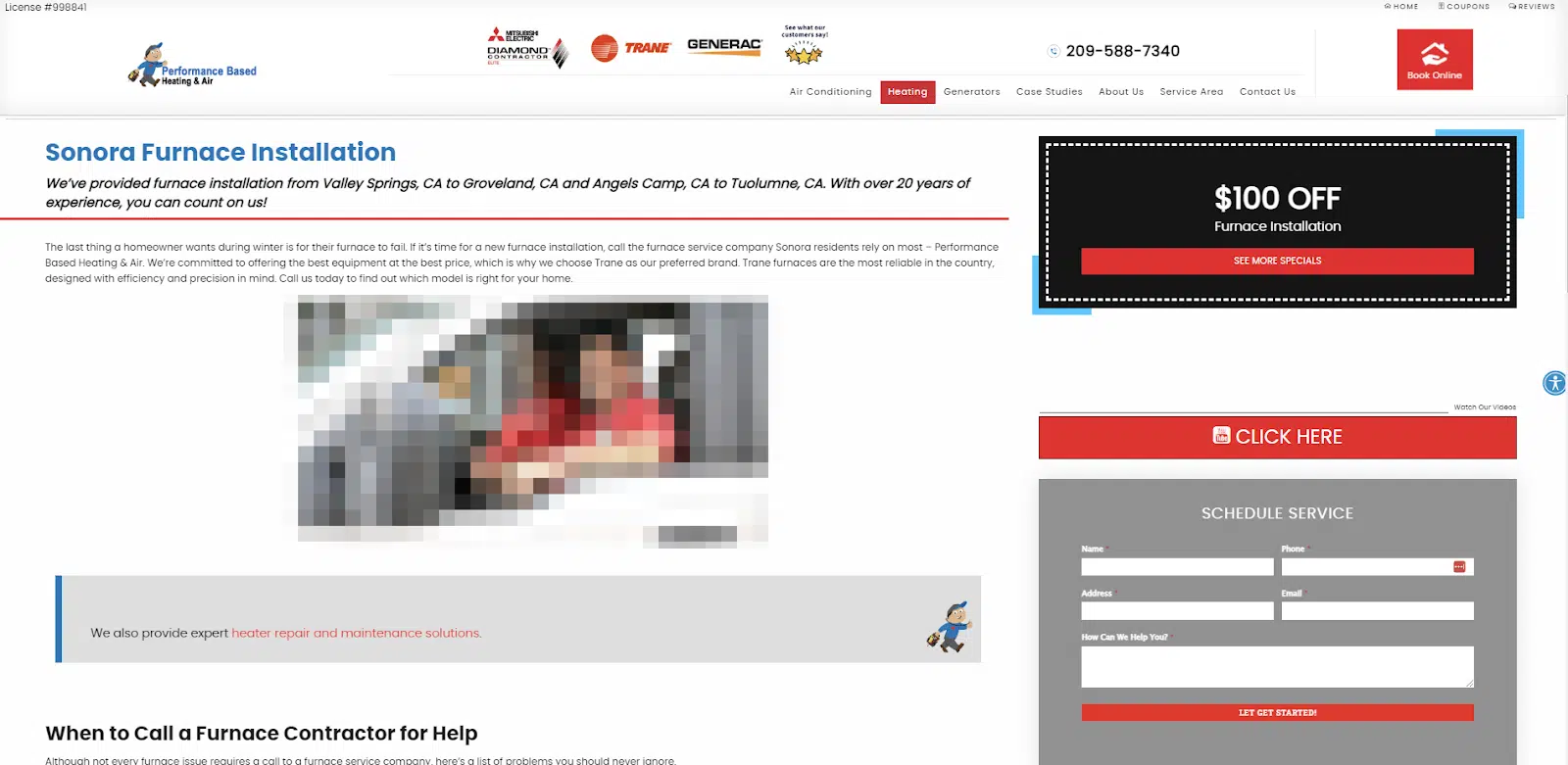 Individual service pages