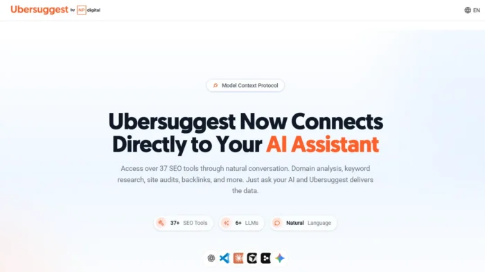 Ubersuggest MCP Connector: Use 37 SEO tools in Claude, Cursor and more