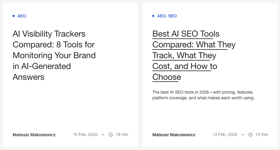 More examples of self-promotional listicle and review pages created for the experiment